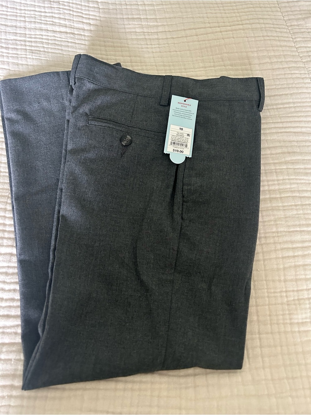 NWT Boys 10 Gray  at & Jack Slacks Pants